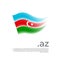 Azerbaijan flag. Stripes colors of the azerbaijani flag on a white background. Vector design national poster with az domain, place