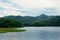 Azerbaijan, Goygol: Panoramic view landscape scenery on famous Lake