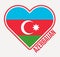 Azerbaijan heart flag badge.