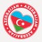 Azerbaijan heart flag badge.