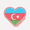 Azerbaijan heart flag badge.