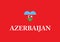 Azerbaijan heart shape love symbol national flag country emblem