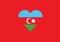 Azerbaijan heart shape love symbol national flag country emblem