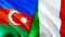 Azerbaijan and Italy flags. 3D Waving flag design. Azerbaijan Italy flag, picture, wallpaper. Azerbaijan vs Italy image,3D