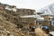 Azerbaijan, Khinalig mountain settlement view, houses of local residents