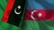 Azerbaijan and Libya Realistic Flag â€“ Fabric Texture Illustration