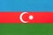 Azerbaijan national fabric flag textile background. Symbol of international world Asian country