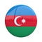 Azerbaijan national flag badge, nationality pin 3d rendering