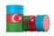 Azerbaijan oil barrel. styled flag barrels isolated on white background