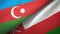 Azerbaijan and Oman two flags textile cloth, fabric texture