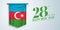 Azerbaijan republic day greeting card, banner, vector illustration