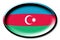 Azerbaijan - round country flag with an edge