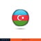 Azerbaijan round flag vector design.