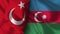 Azerbaijan and Turkey Realistic Flag â€“ Fabric Texture Illustration