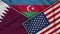 Azerbaijan United States of America Qatar Flags Together Fabric Texture Illustration