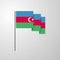 Azerbaijan waving Flag creative background