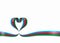 Azerbaijani flag heart-shaped ribbon. Vector illustration.