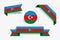 Azerbaijani flag stickers and labels. Vector illustration.