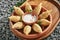 Azerbaijani Fried Dumplings Giurza with Minced lamb Meat also known as Gyoza