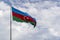 Azeri flag flattering in wind