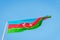 Azeri flag on the pole in wind