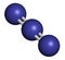 Azide anion, chemical structure. Azide salts are used in detonators and as propellants. 3D rendering. Atoms are represented as
