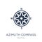 Azimuth compass icon. Trendy flat vector Azimuth compass icon on