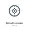 Azimuth compass outline vector icon. Thin line black azimuth compass icon, flat vector simple element illustration from editable