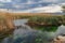 Azmak river with green mosses in akyaka