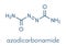 Azodicarbonamide food additive molecule. Used in bread production as flour improving agent and as blowing agent in the production.