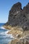 Azores basalt coastline landscape in Sao Jorge. Portugal