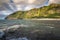 Azores coastline landscape in Faja Grande, Flores island. Portugal.