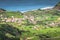 Azores coastline landscape in Faja Grande, Flores island. Portugal.