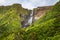 Azores landscape in Flores island. Waterfalls in Pozo da Alagoinha. Portugal