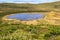 Azores landscape with lake in Flores island. Caldeira Rasa. Port