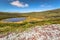 Azores landscape with lake in Flores island. Caldeira Rasa. Portugal. Horizontal