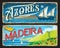 Azores, Madeira island portuguese province plates