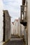 Azores - Paved alley with typical houses, balcony