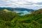 Azores, Portugal. Beautiful view of lake lagoa do Fogo from the mountains on San Miguel Island