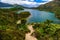 Azores, Portugal. Walking path leading to Lagoa do Fogo volcanic lake