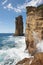 Azores rocky coastline cliffs landscape in Ilheu da Vila. Portugal