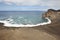 Azores volcanic coastline landscape in Faial island. Ponta dos C