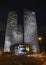 Azrieli skyscrapers in evening