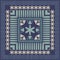 Aztec elements with decorative flowersAztec elements with decorative flowers. Design with manual hatching.  Geometry. Seamless pat