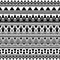 Aztec Ethnic Seamless Pattern. Triangle Shape Tribal Illustration Vector. Merry Christmas Motif Design in Black And White Color.