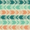 Aztec ethnic seamless pattern, tribal blue, orange and green background