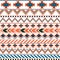 Aztec ethnic seamless pattern, tribal pink and orange background.