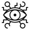Aztec eye alchemy icon, outline style