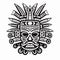 Aztec Face Mask Vector Illustration. Ancient Mayan Mask