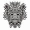 Aztec Face Mask Vector Illustration. Ancient Mayan Mask